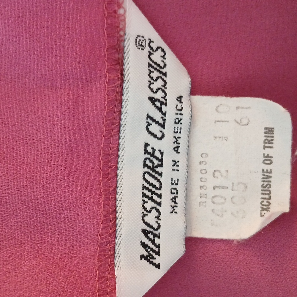 Vintage 80s Pink Chiffon Blouse Womens Short Sleeve Top Medium - Picture 8 of 8